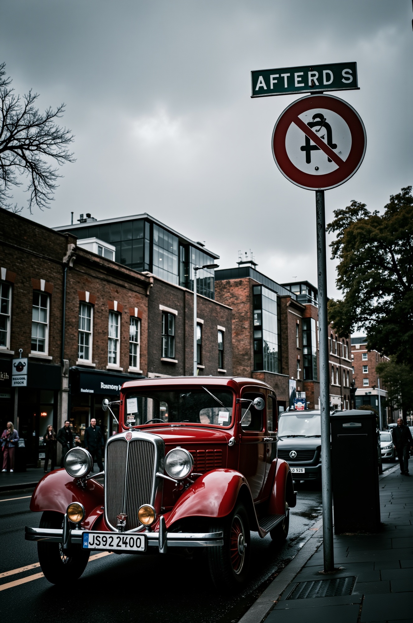 red classic car,  steam,  smoke on Tensor.Art