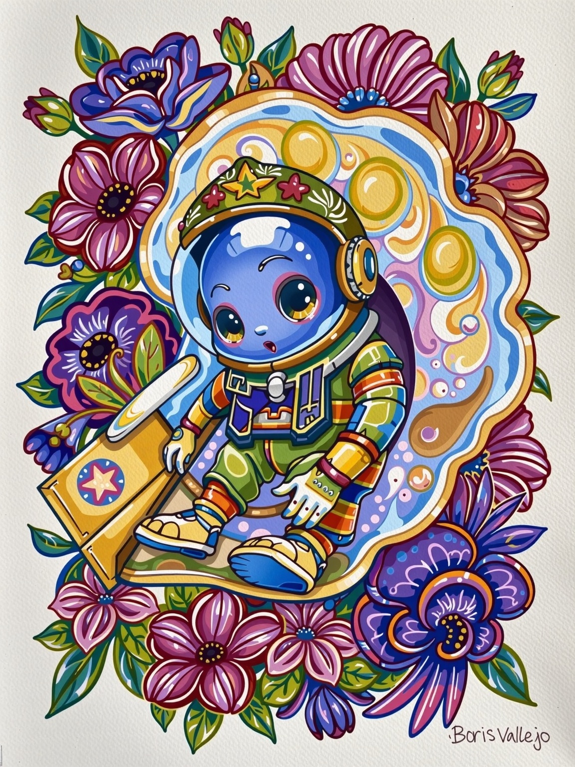 digital art,  Oyster,  the Oyster is wearing Ghanaian space suit on Tensor.Art