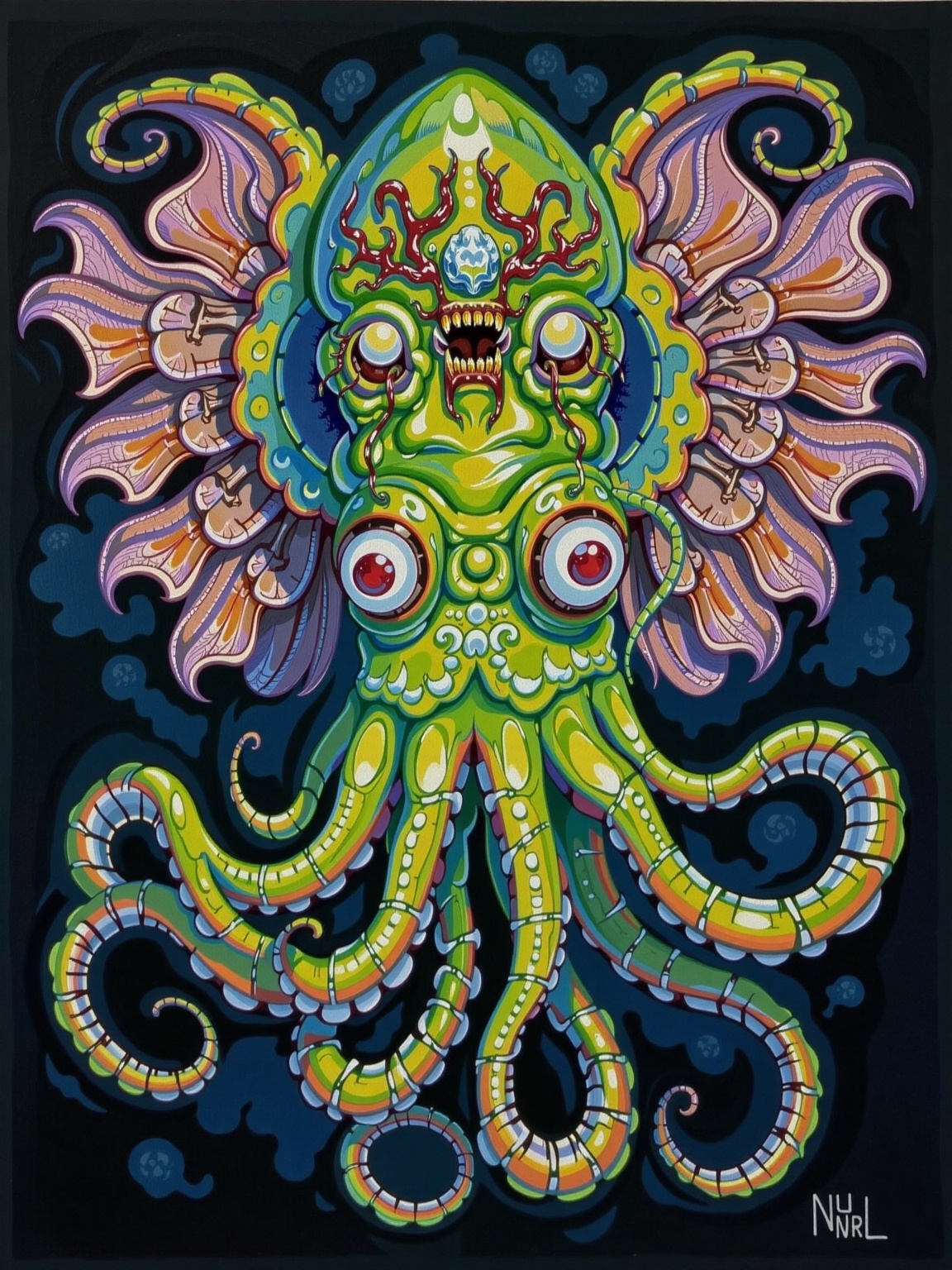 digital art,  Ghastly Angelic Squid,  designed by Annibale Carracci on Tensor.Art