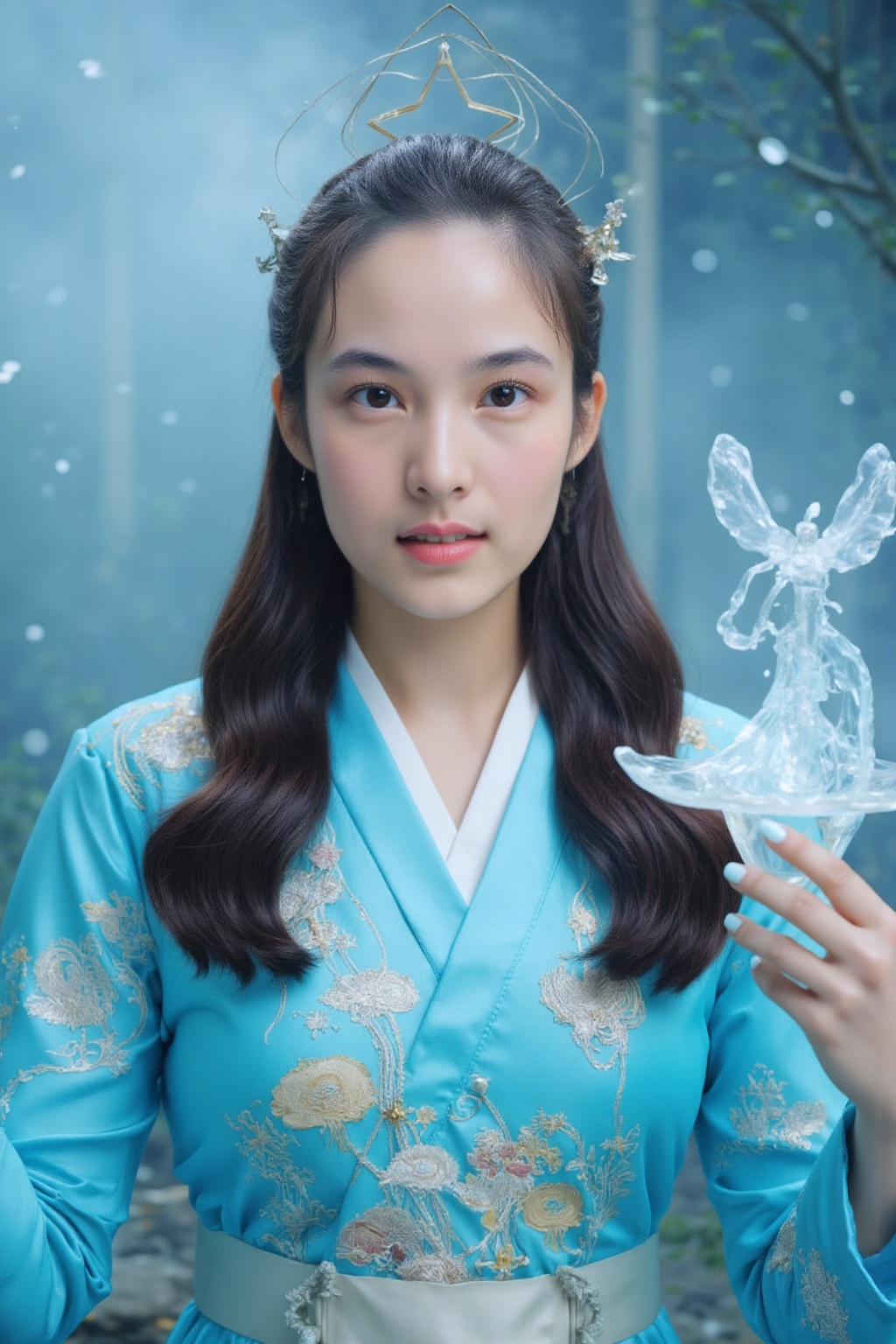 1 girl (extremely beautiful face),  hanfu,  hyper realistic on Tensor.Art