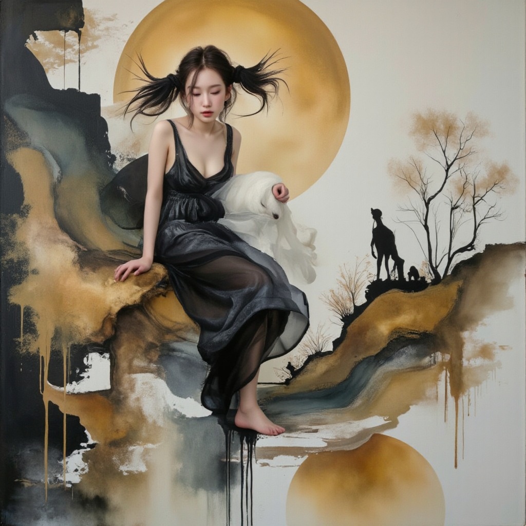 Surreal digital illustration painting in the style of Russ Mills,  Sakimichan,  Artgerm on Tensor.Art