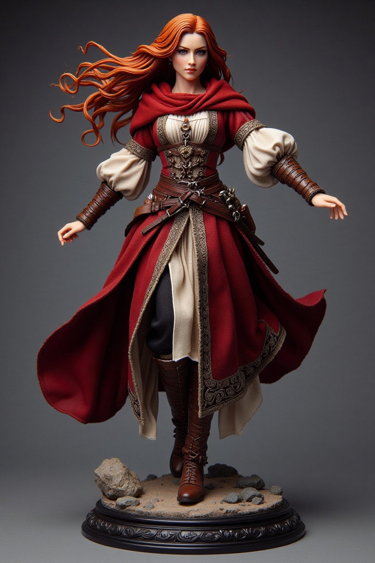 1girl,  a woman in medieval clothes,  long red hair on Tensor.Art