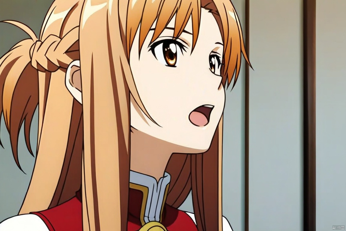 A 1girl with yellow long hair, dressed in Asuna's student uniform, captured in a dynamic pose. The scene features light and shadow texture, creating a three-dimensional and layered effect with rich details. Rendered in 8K resolution, the image blends 2.5D CG with semi-realistic photos, showcasing a high level of realism and depth.