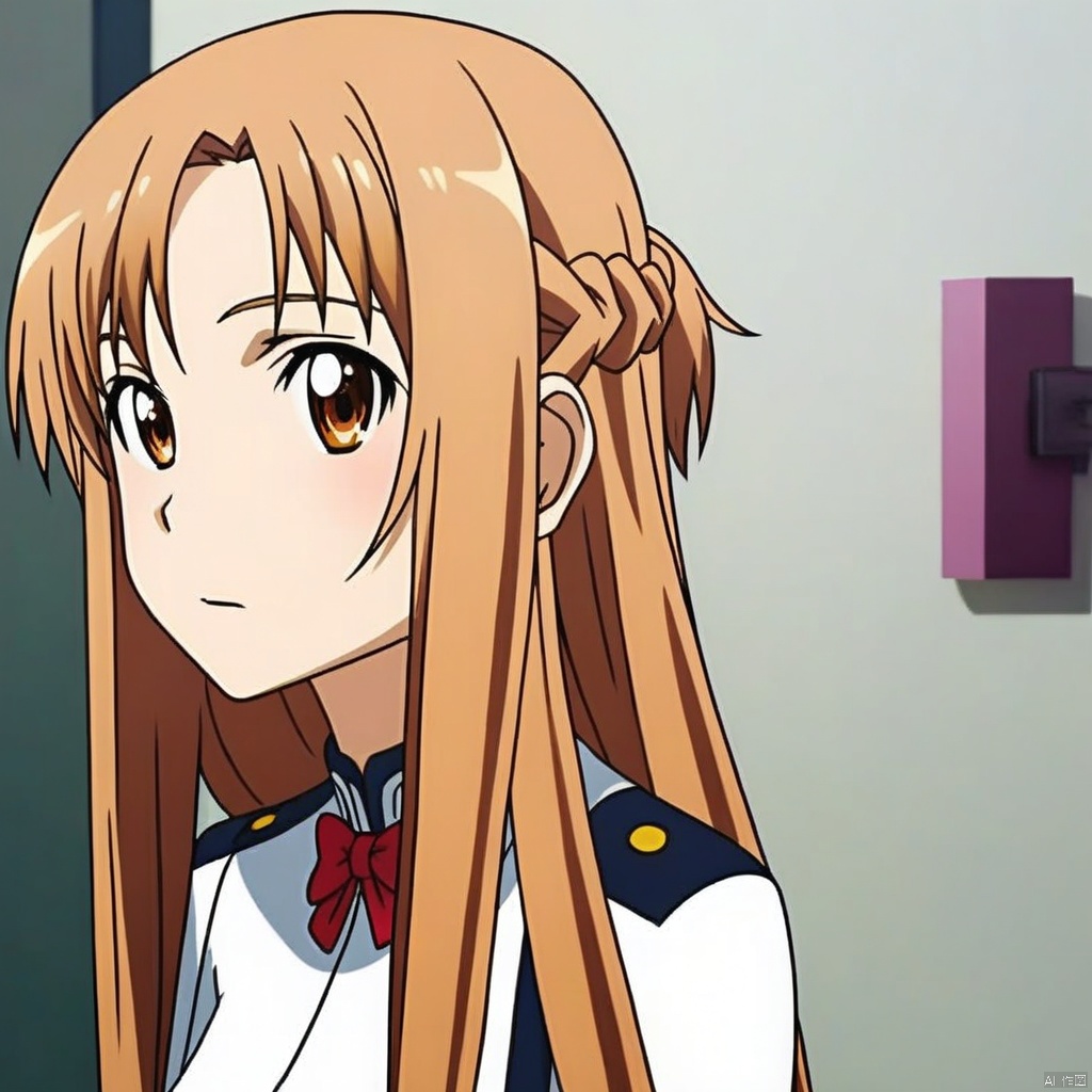 A half-body perspective of a 1girl with yellow long hair, dressed in Asuna's hip hop costumes, captured in a dynamic pose. The scene features light and shadow texture, creating a three-dimensional and layered effect with rich details. Rendered in 8K resolution, the image blends 2.5D CG with semi-realistic photos, showcasing a high level of realism and depth.
