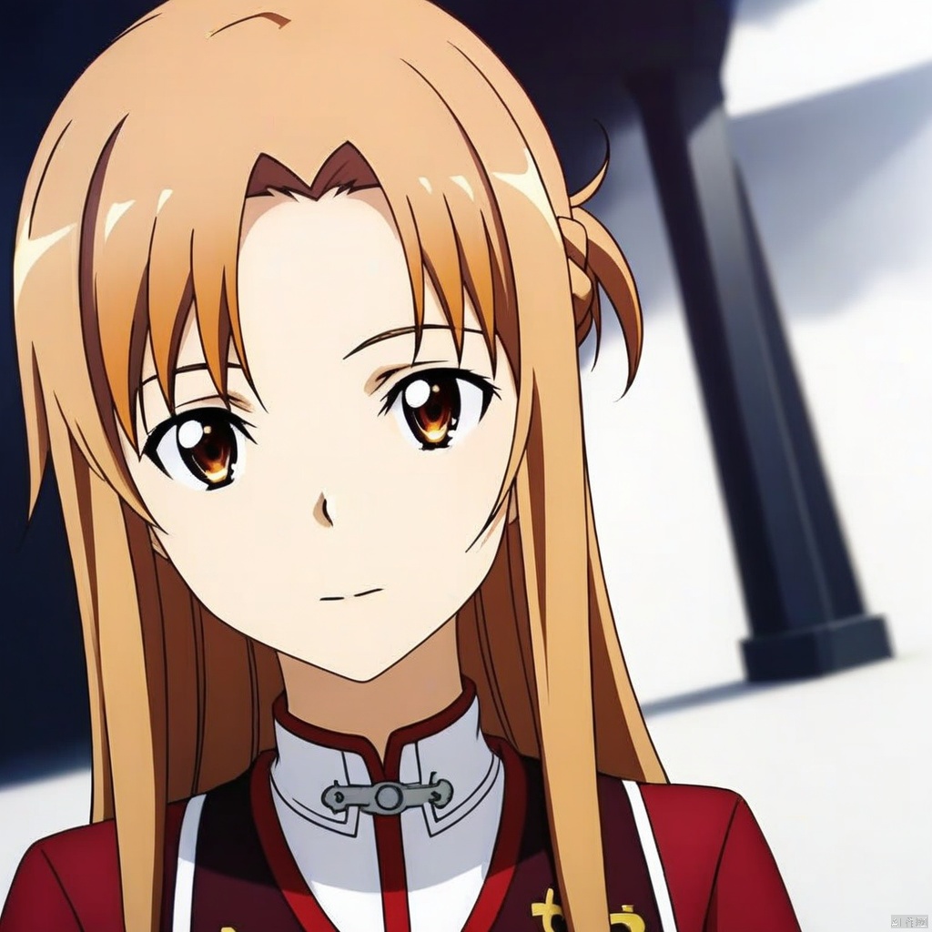 A 1girl with yellow long hair, dressed in Asuna's student uniform, captured in a dynamic pose. The scene features light and shadow texture, creating a three-dimensional and layered effect with rich details. Rendered in 8K resolution, the image blends 2.5D CG with semi-realistic photos, showcasing a high level of realism and depth.