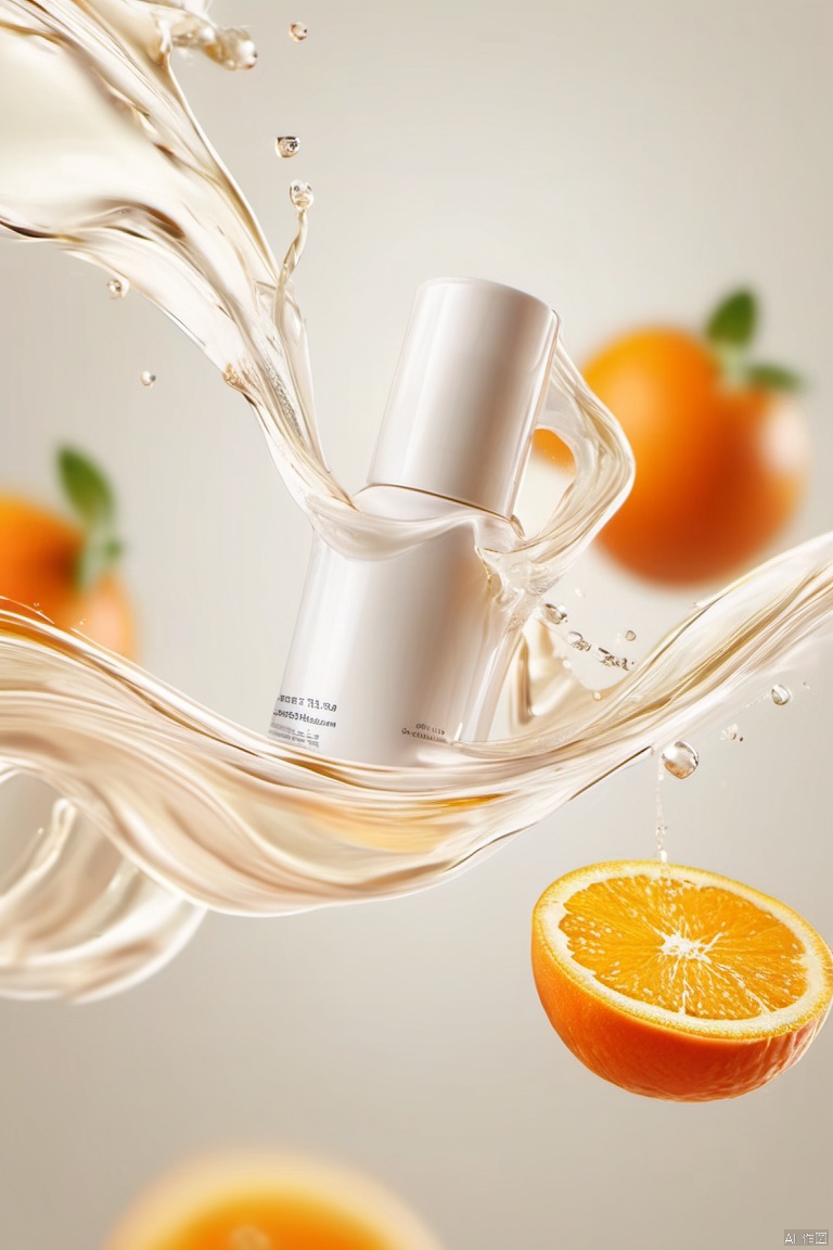 white milk,white liquid,water,blur,still life,shiny,white elastic,simple background,orange theme,masterpiece,high quality,moist,smooth,yoga texture,around the Bottle is a layer of flowing white liquid,elevation view,Ingredients in Face Cream,transparent water molecule,(transparent:1.5),

