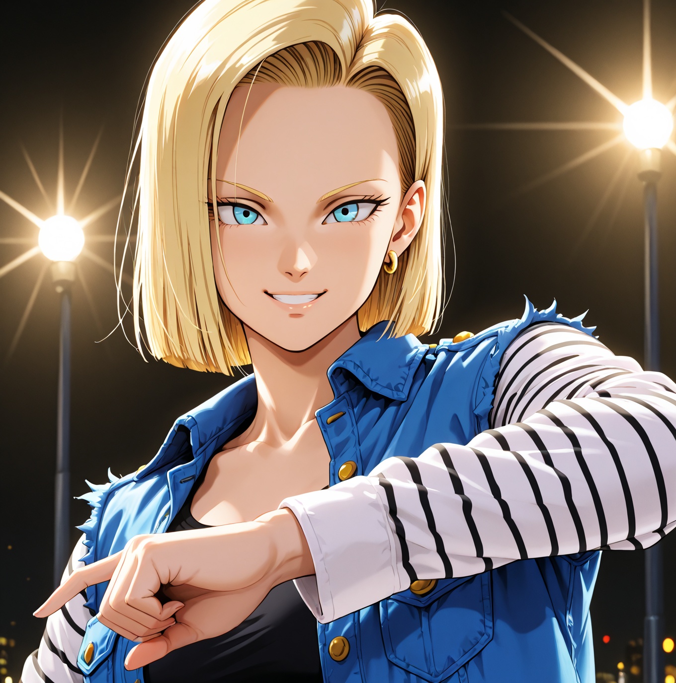 Android 18,  Semi-short hair,  blonde on Tensor.Art