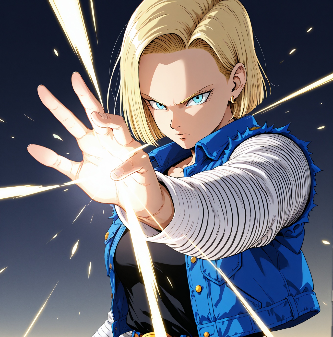 Android 18,  Semi-short hair,  blonde on Tensor.Art