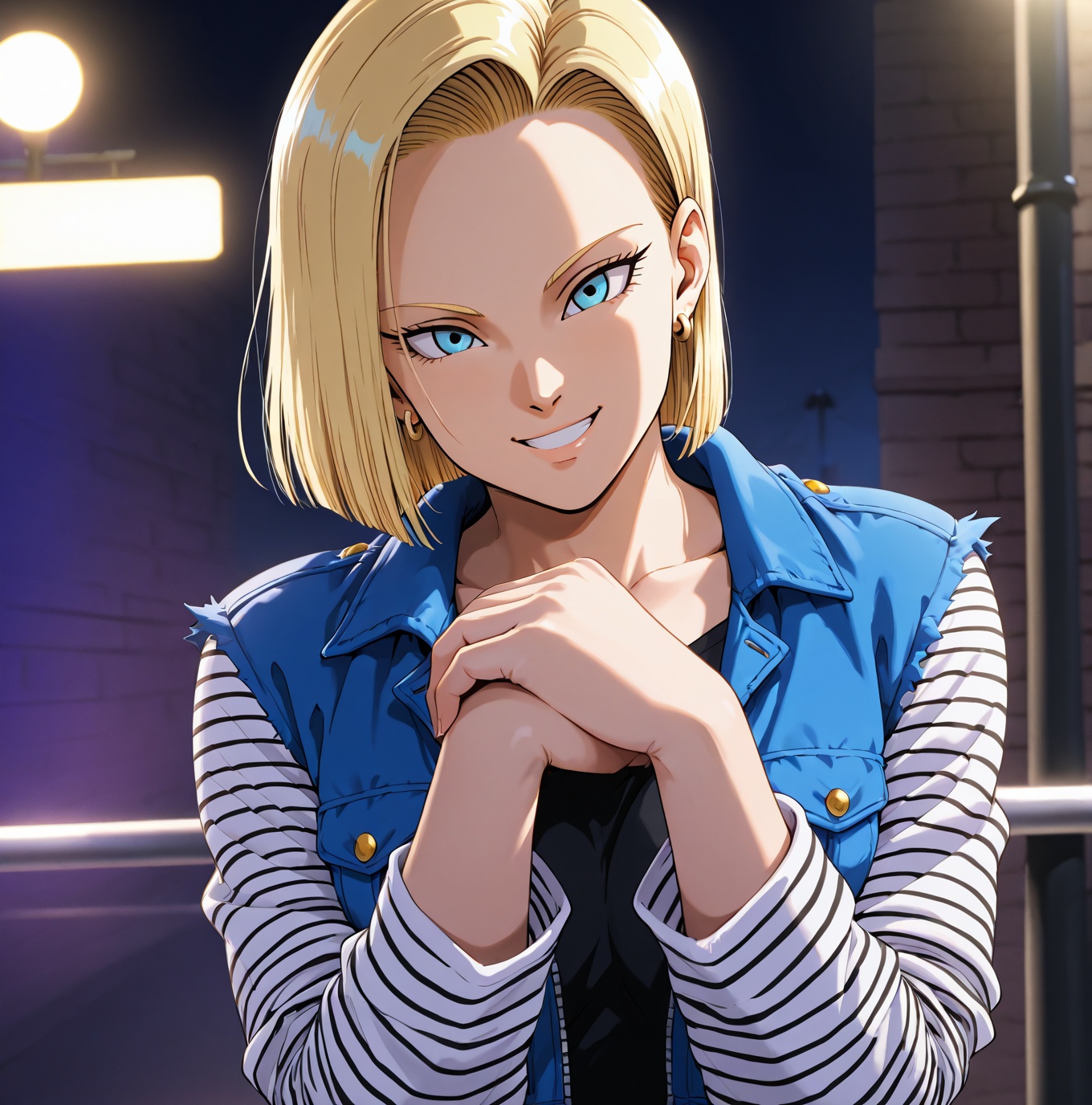 Android 18,  Semi-short hair,  blonde on Tensor.Art