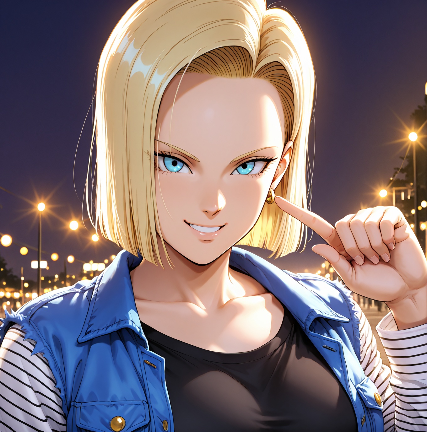 Android 18,  Semi-short hair,  blonde on Tensor.Art