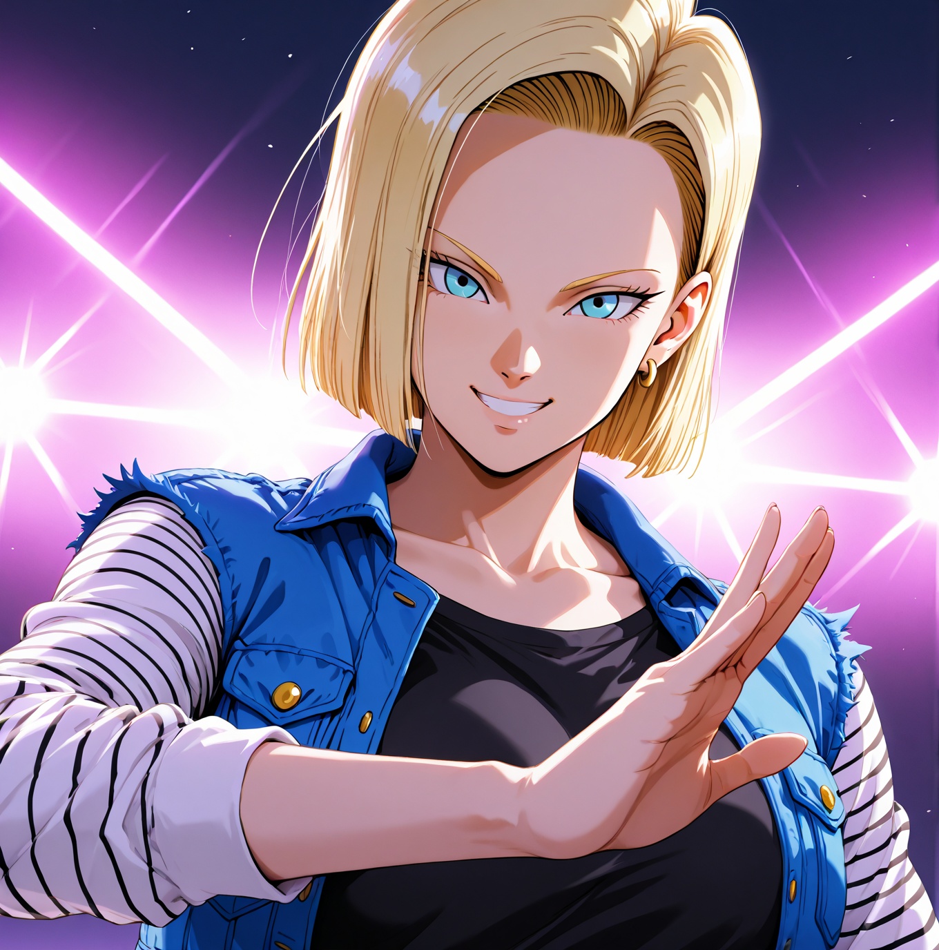 Android 18,  Semi-short hair,  blonde on Tensor.Art