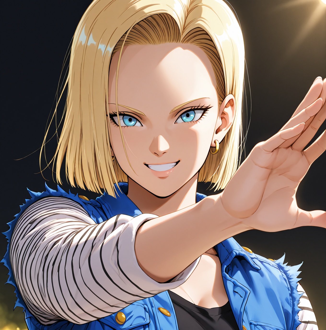 Android 18,  Semi-short hair,  blonde on Tensor.Art