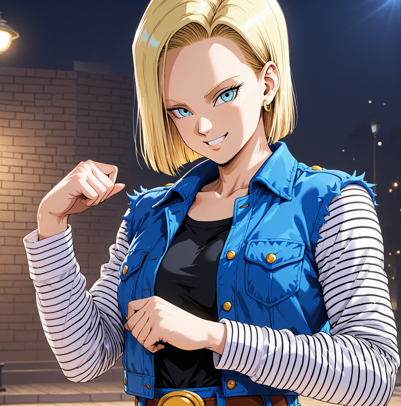 Android 18,  Semi-short hair,  blonde on Tensor.Art