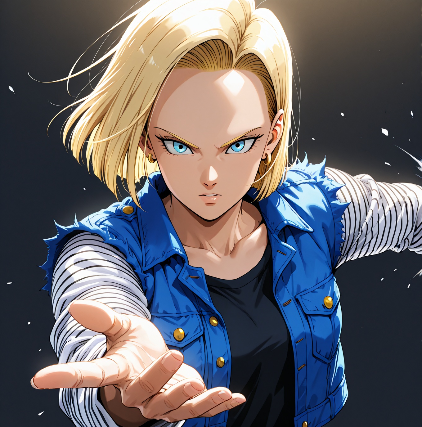 Android 18,  Semi-short hair,  blonde on Tensor.Art