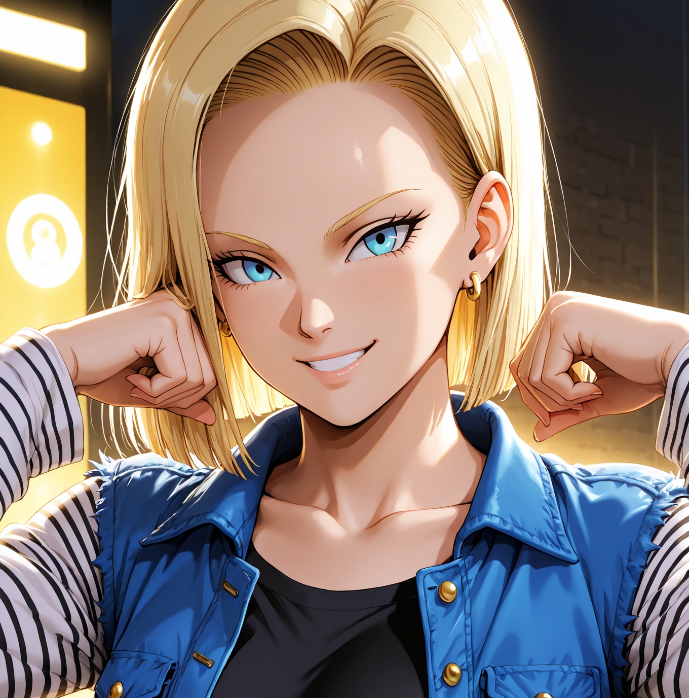 Android 18,  Semi-short hair,  blonde on Tensor.Art
