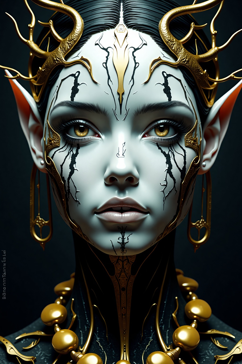bo-abstract,  a highly detailed,  digital artwork depicting a face of a woman with a striking on Tensor.Art