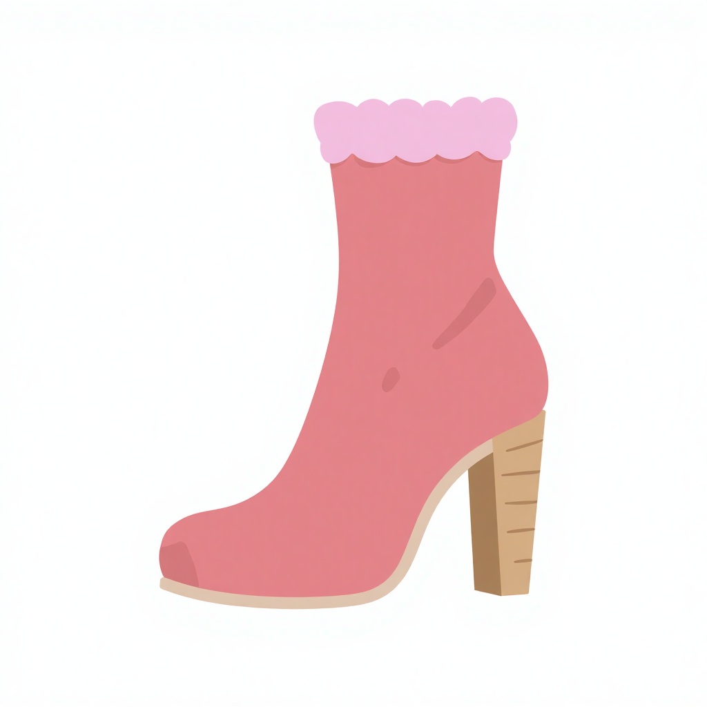 This image is a digital illustration featuring a boot with high heel shape. The background is a white.