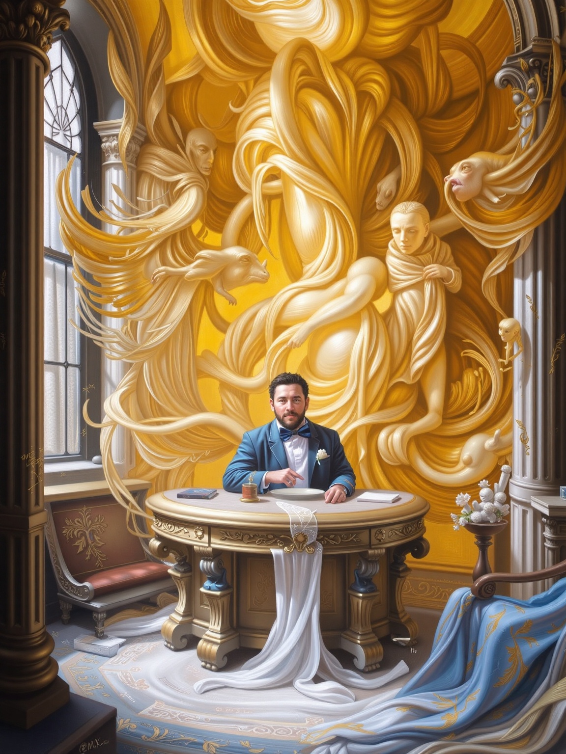 awardwinning Lapidary of a Chill Guy, ultra high res, adobe lightroom, award winning, gorgeous, stylized by Marek Okon and dan mumford, baroque, pleasant, burly,  Adrr-shmn, dynamic composition, complimentary colors, luxury, elaborate, highly contrasted, enchanted, sunny, winning,adrr-prdnv