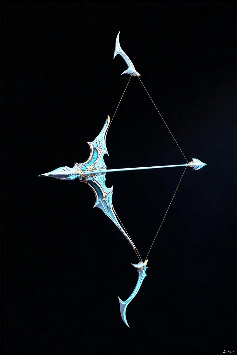 dweapon,bow,Simple background, pure black background, surreal digital art