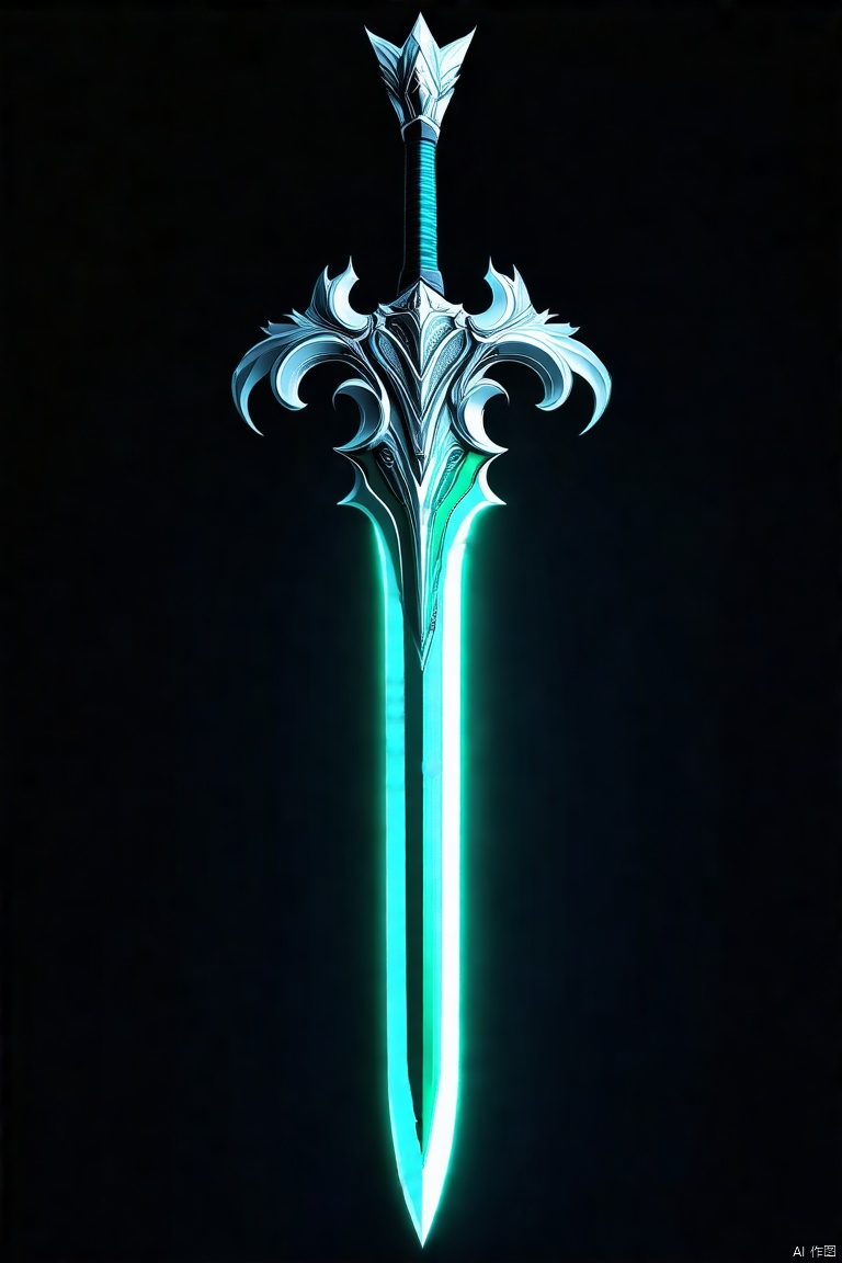 dweapon,sword,Simple background, pure black background, surreal digital art