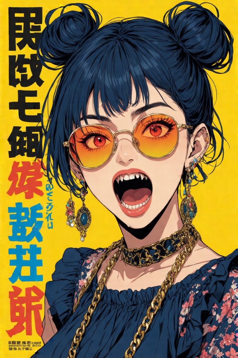 This mangacover kei is a vibrant,  digital drawing in a stylized anime art style,  showcasing a young woman with a strikin...