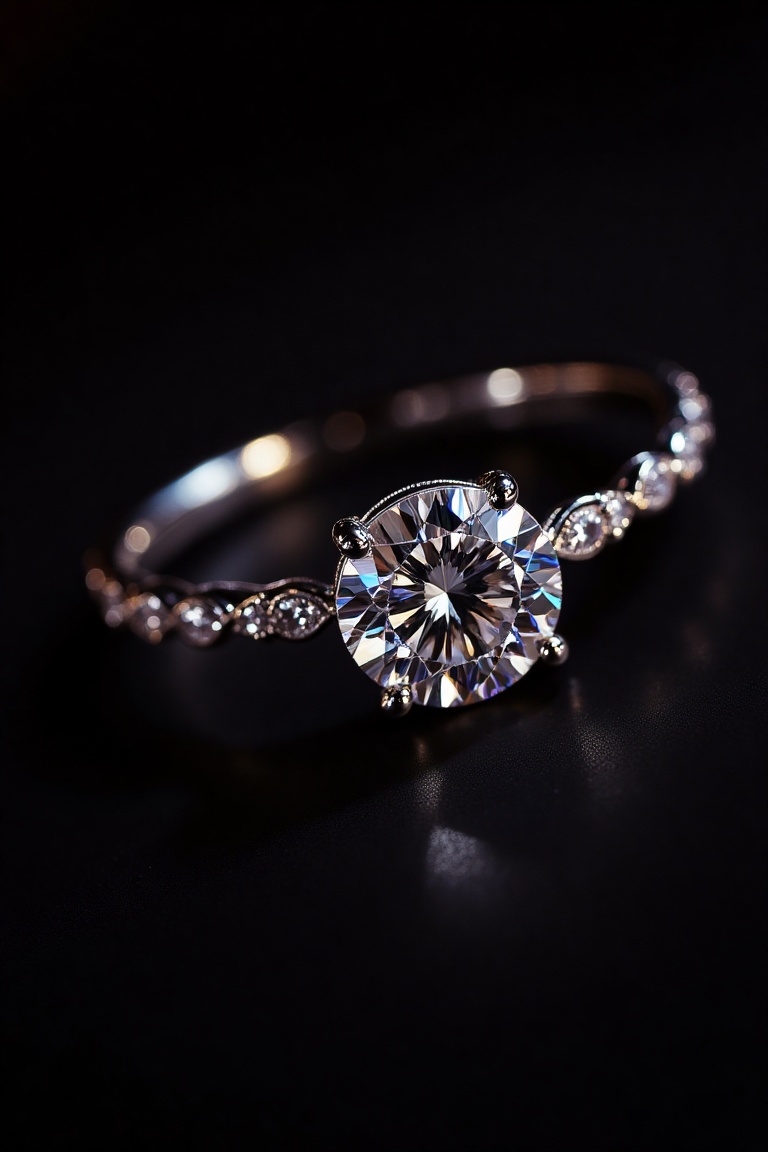A versatile and classy jewelry piece,  intricately detailed and set against a dark background for a minimalist composition...