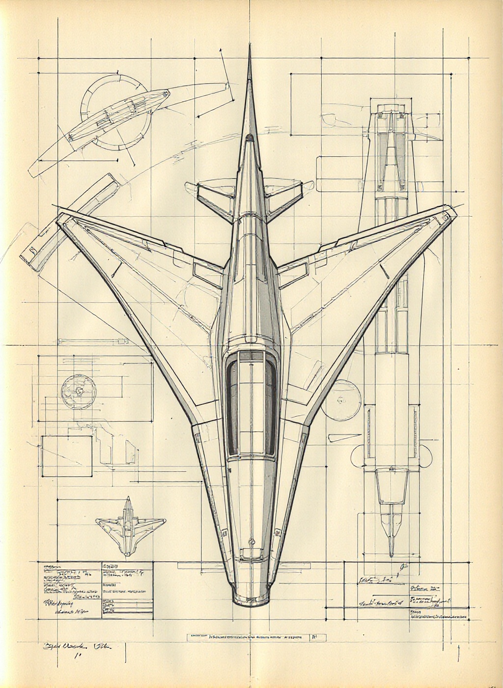 a blueprint of a sleek,  aerodynamic spacecraft designed for high-speed travel in outer space. The craft features elongate...