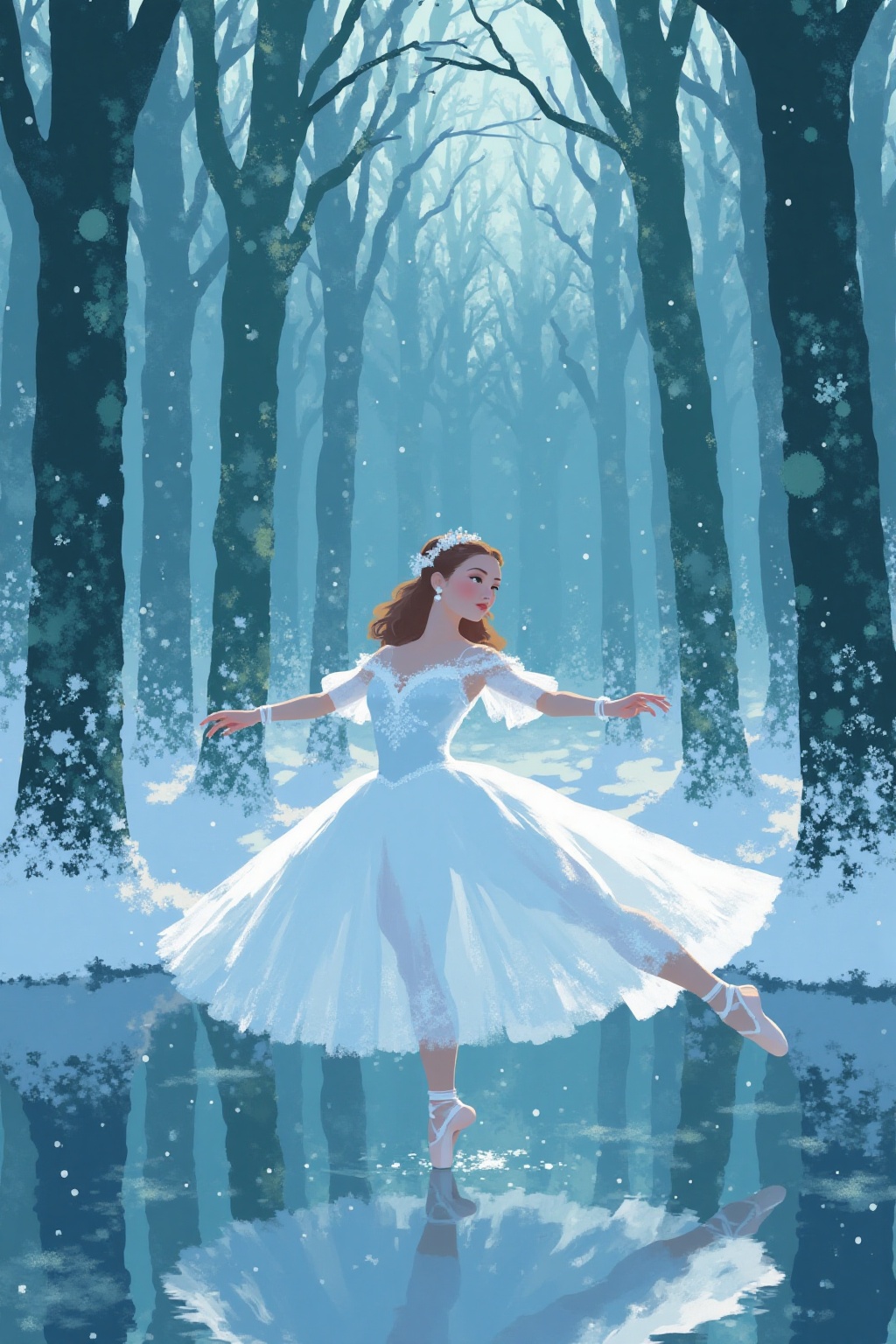 i11ustmin a ballet dancing scene from Swam Lake by Tchaikovsky on Tensor.Art