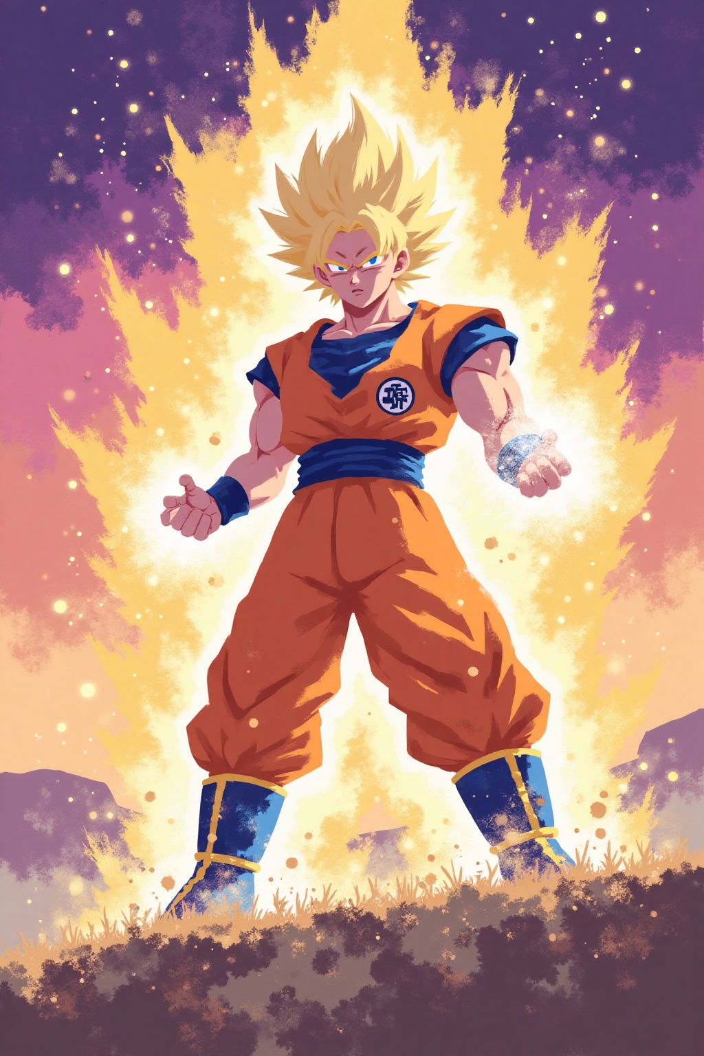 i11ustmin Super Saiyan Goku blasting with Kamehameha on Tensor.Art
