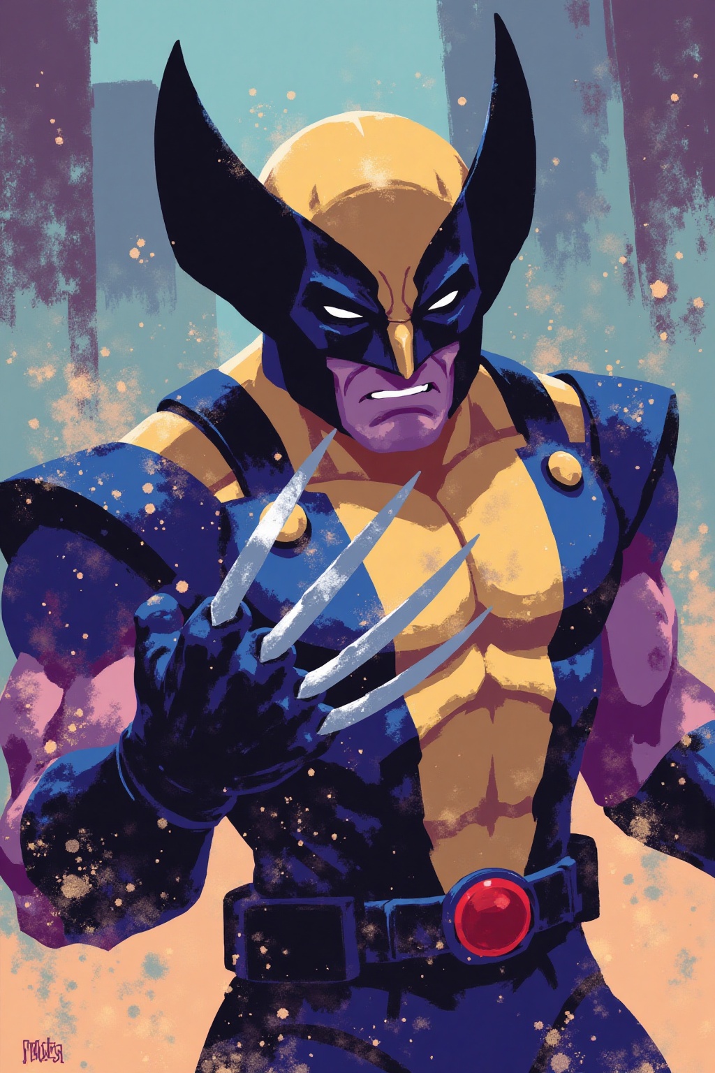 i11ustmin Wolverine punching with his claws on Tensor.Art