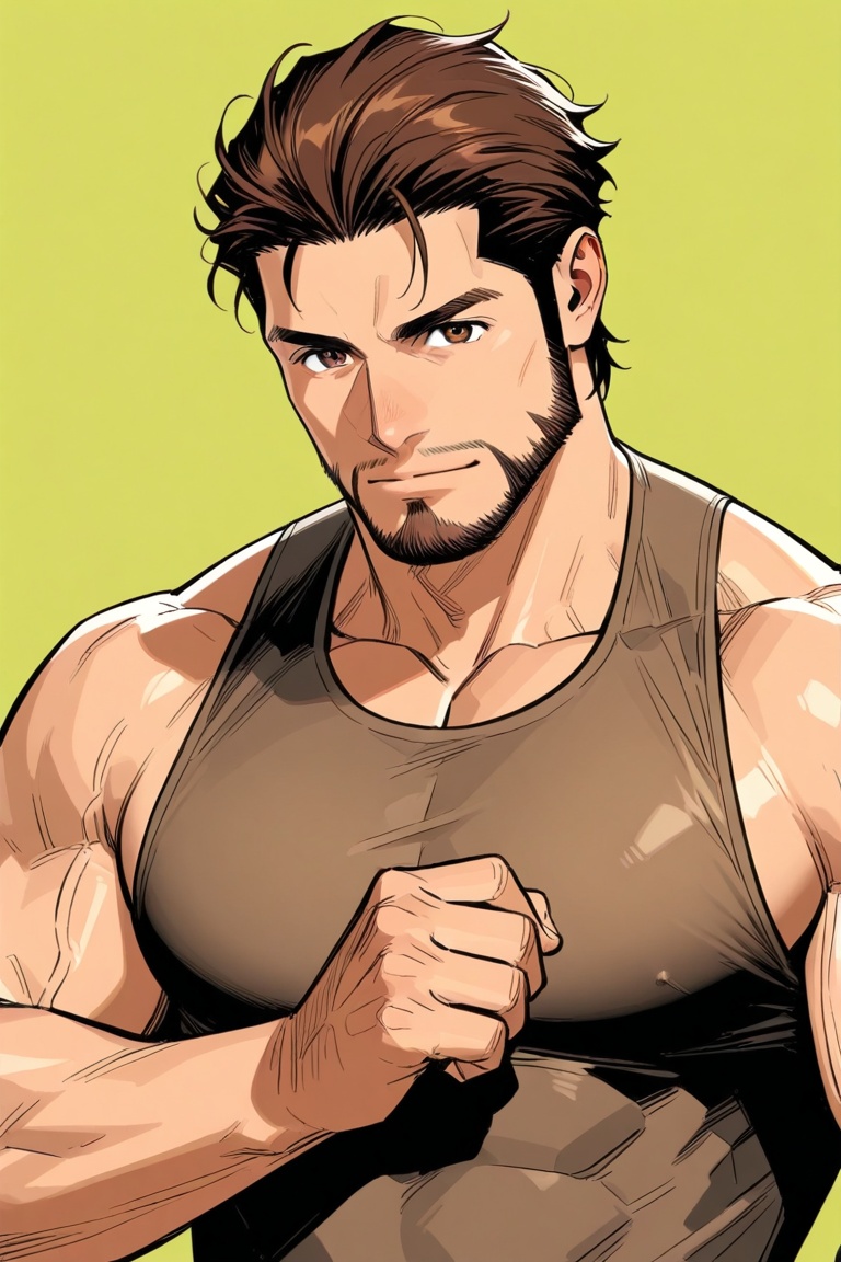 Man,  mature male,  brown hair on Tensor.Art