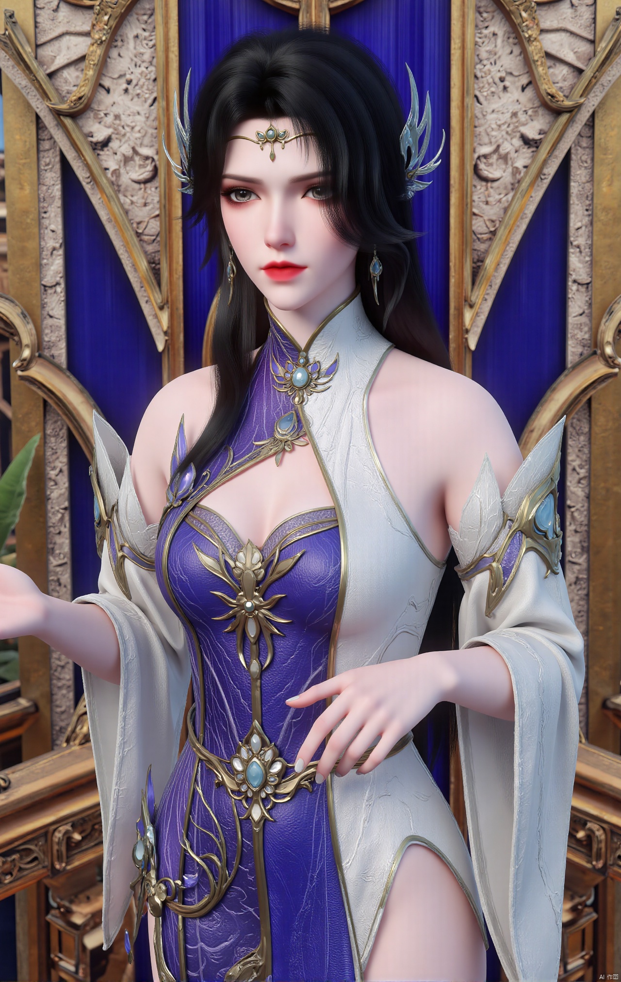  masterpiece,1girl,black hair,(Standing by the lotus pond in the garden:1.3),(hanfu dress:1.3),black eyes,beautiful face,short sleeves,holding flower,looking at viewer,(huge breasts:2.79),(full breasts:1.99),Xxianyi,Xxiyouqin,Xqinghe,Xyanqingcheng,Xhongdie,Xcaoying,Xjiziyue