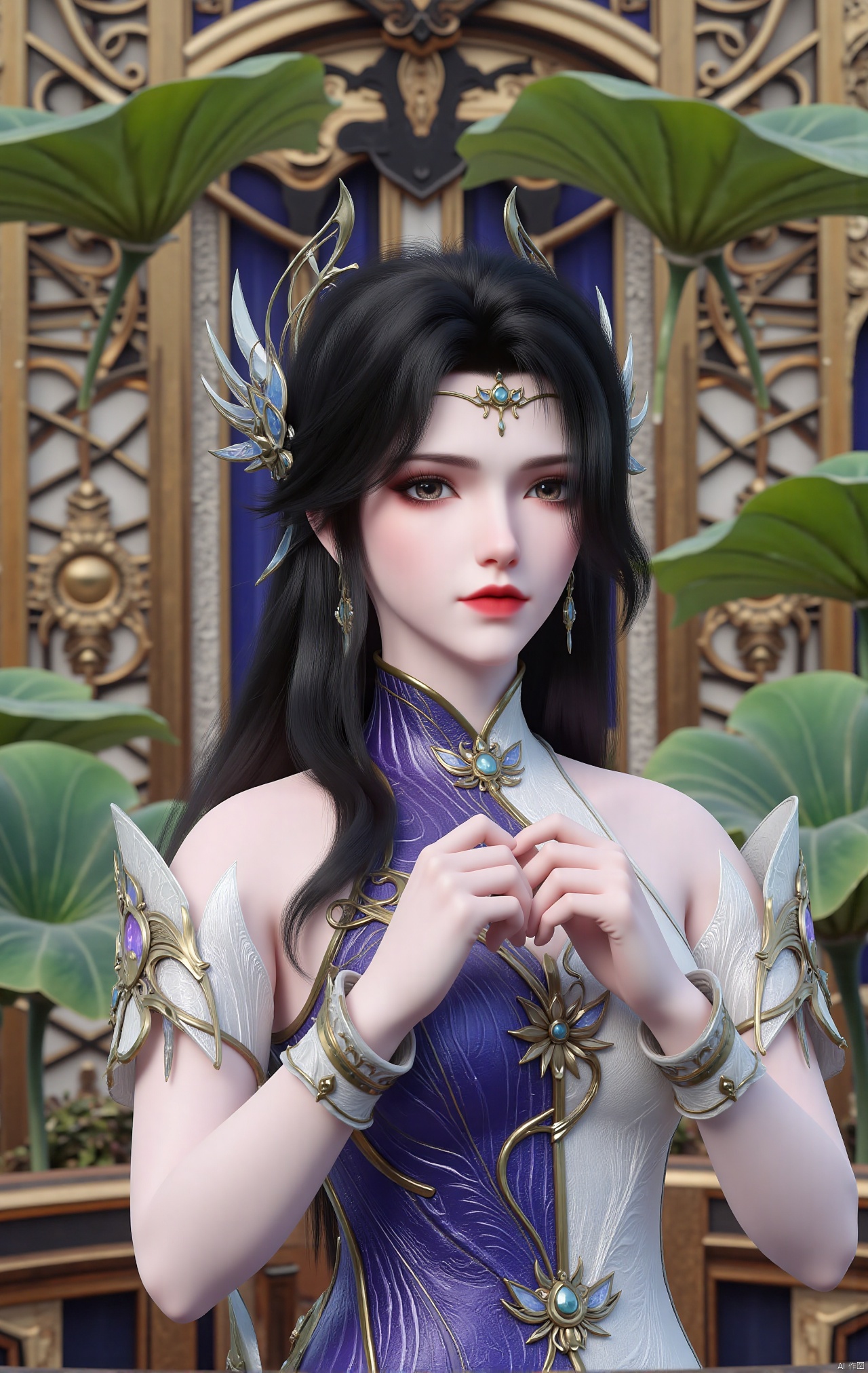  masterpiece,1girl,black hair,(Standing by the lotus pond in the garden:1.3),(hanfu dress:1.3),black eyes,beautiful face,short sleeves,holding flower,looking at viewer,(huge breasts:2.29),(full breasts:1.99),Xxiyouqin,Xqinghe,Xyanqingcheng,Xhongdie,Xcaoying,Xjiziyue
