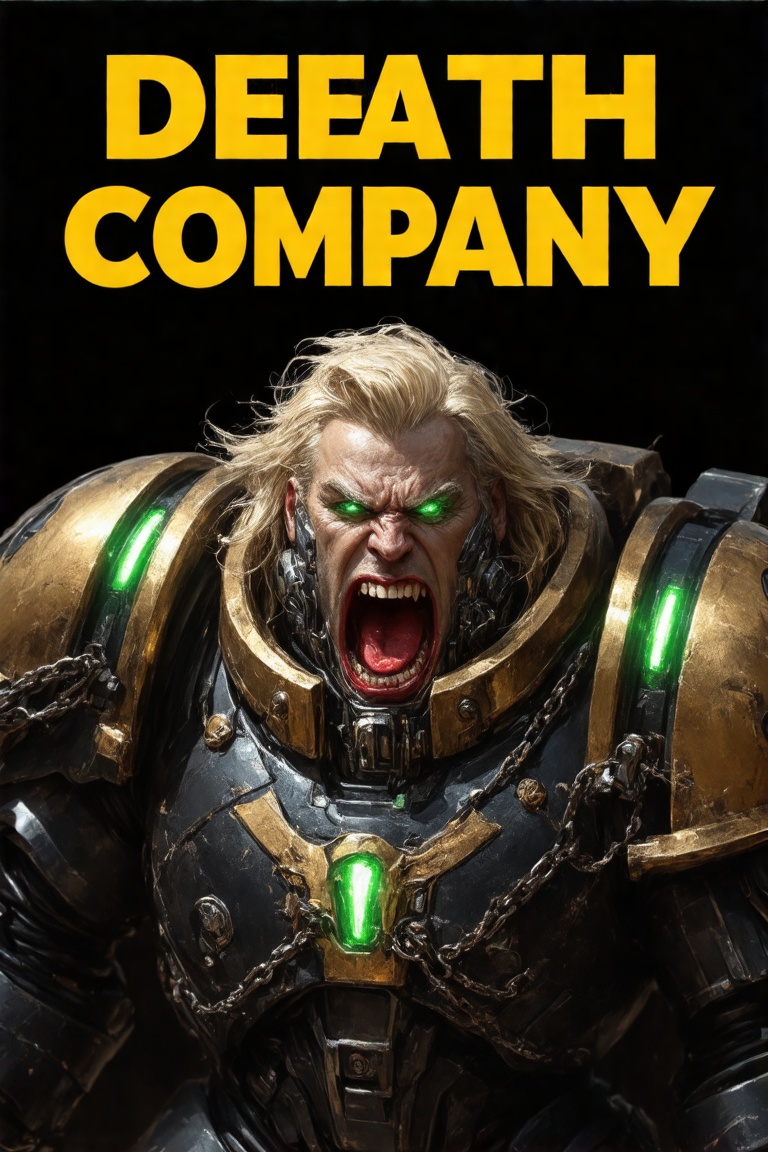 This Warhammer 40k lore reaper portrait is a digitally created comic book-style artwork depicting a powerful,  intense cha...