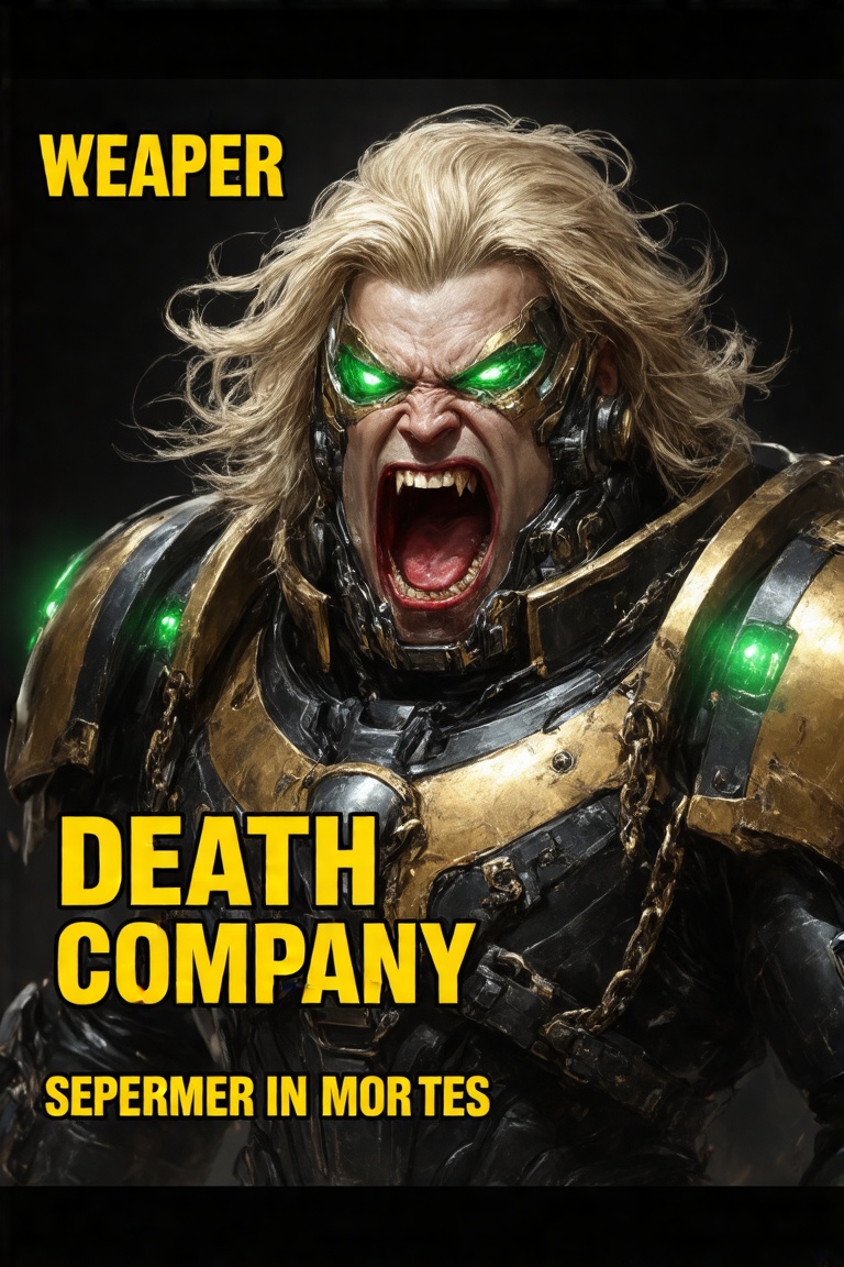 This Warhammer 40k lore reaper portrait is a digitally created comic book-style artwork depicting a powerful,  intense cha...