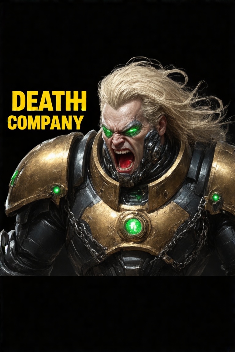 This Warhammer 40k lore reaper portrait is a digitally created comic book-style artwork depicting a powerful,  intense cha...