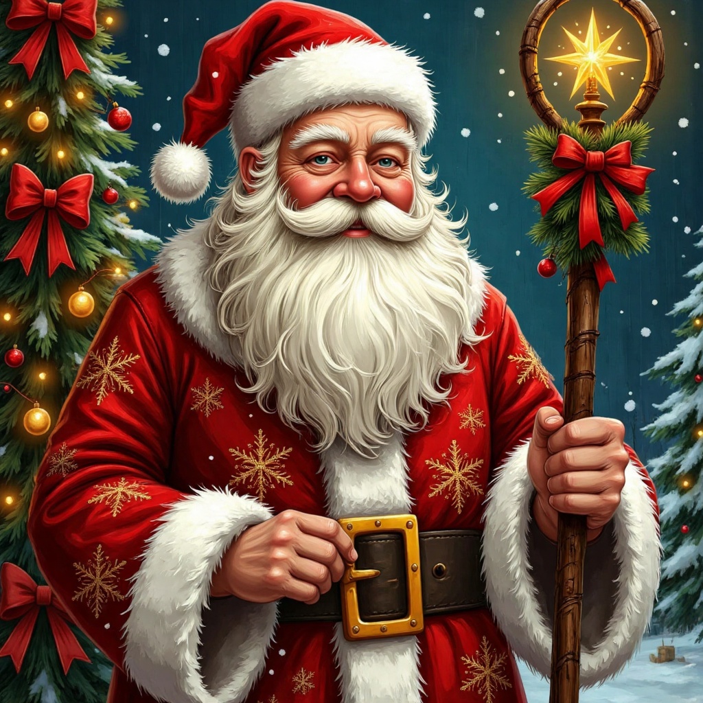 Art,  kind,  handsome Grandfather Frost from Russian folk tales on Tensor.Art