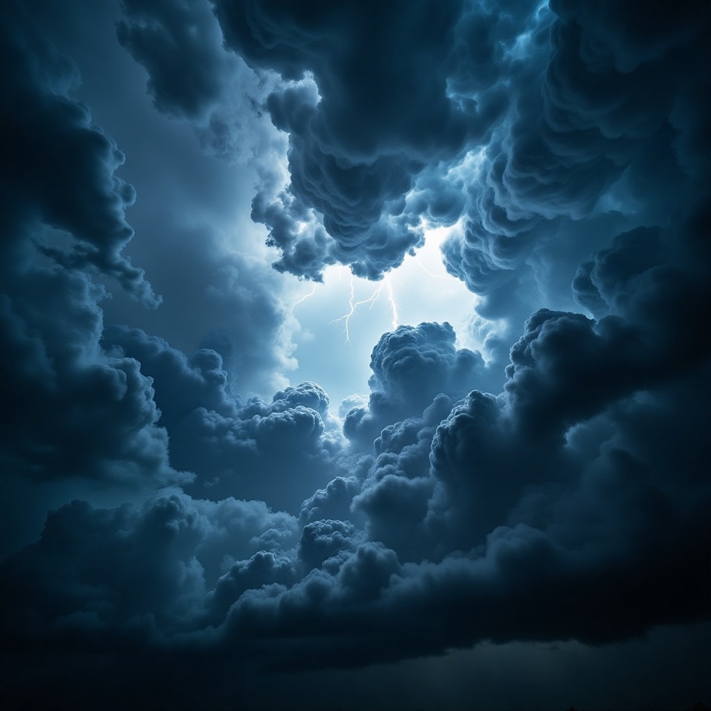 Stormy_Cloudscape,  This image captures an intense and moody skyscape,  where dark and tumultuous clouds are dramatically...
