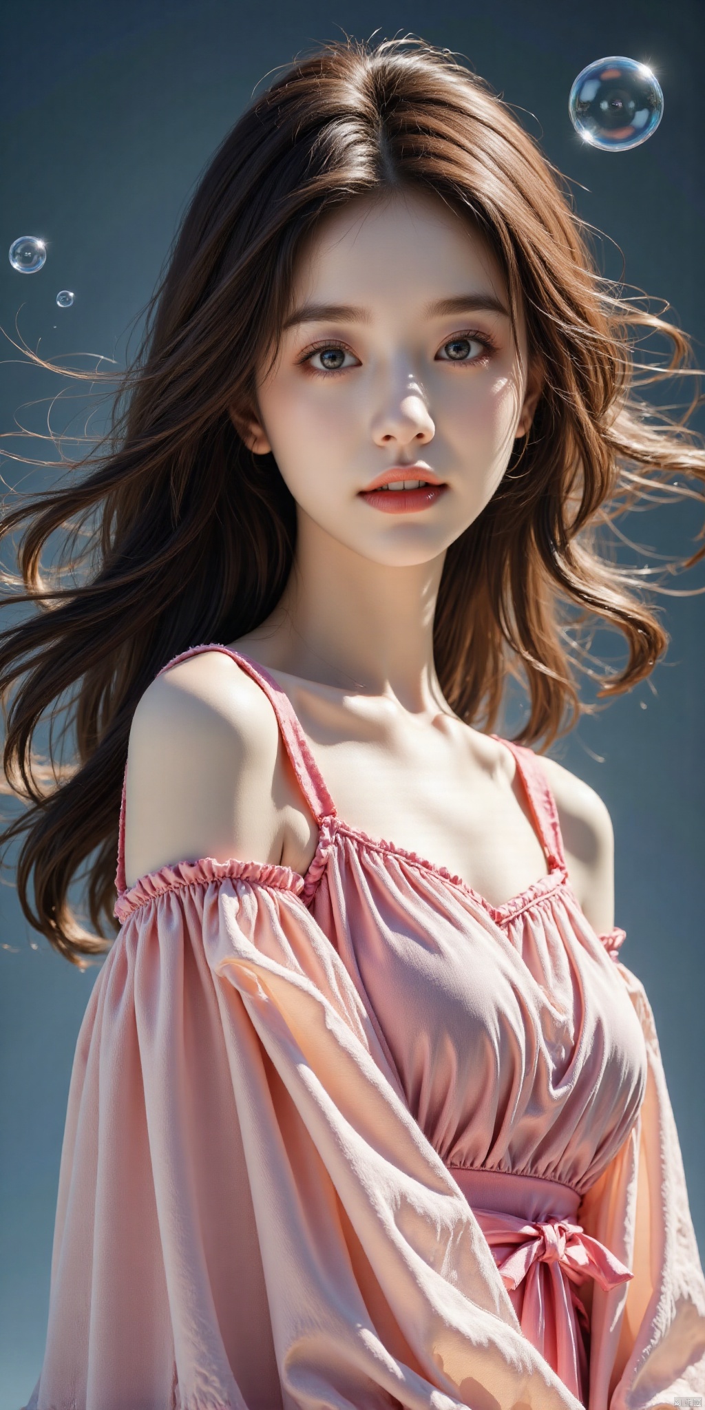 aimote,,(bubble:1.5), DSLR, (Good structure), HDR, UHD, 8K, A real person, Highly detailed, best quality, masterpiece, 1girl, realistic, Highly detailed, (EOS R8, 50mm, F1.2, 8K, RAW photo:1.2), ultra realistic 8k, (best illumination, best shadow, extremely delicate and beautiful), (official art, beautiful and aesthetic:1.2), solo, 1girl, , Wind, flowing hair,  , pose for picture, Dynamic pose, looking_at_viewer, , (perfect body),upper_body, ,Beauty, best quality, super detail, fine detail, high resolution, 8K wallpaper, perfect dynamic composition, beautiful detailed eye, ,, 