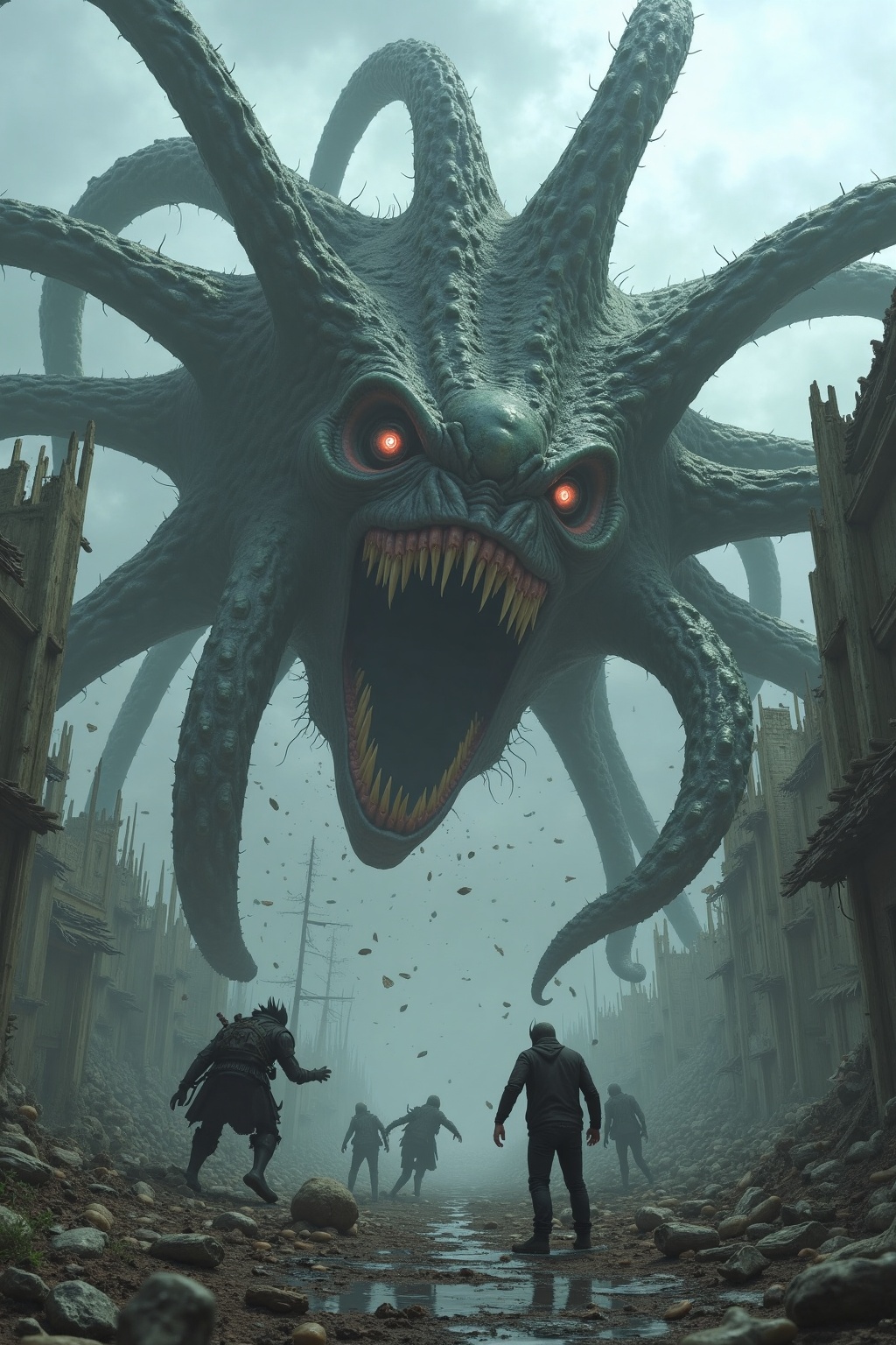 h0rr0r_art,  In a grim,  post-apocalyptic setting on Tensor.Art