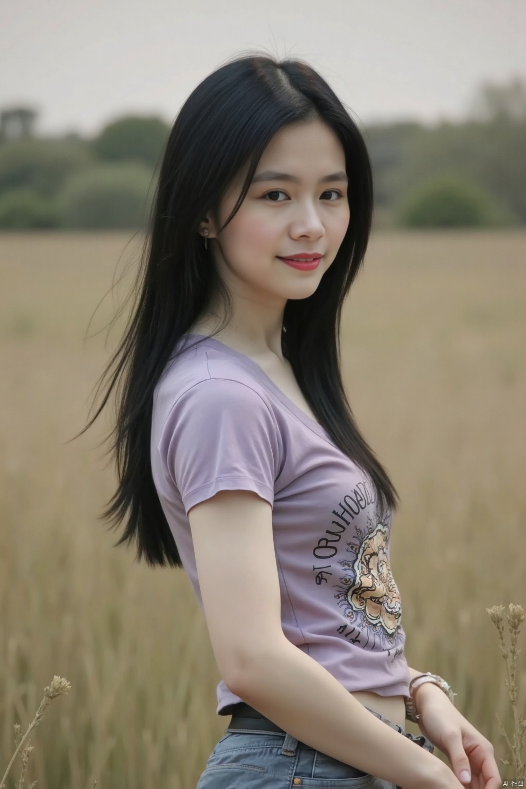 (1girl:1.3), (best quality, masterpiece, ultra high resolution),(photorealistic:1.3), (realistic:1.3), depth of field,(full body:1.4), (day:1.2), (cinematic lighting:1.2),grasses