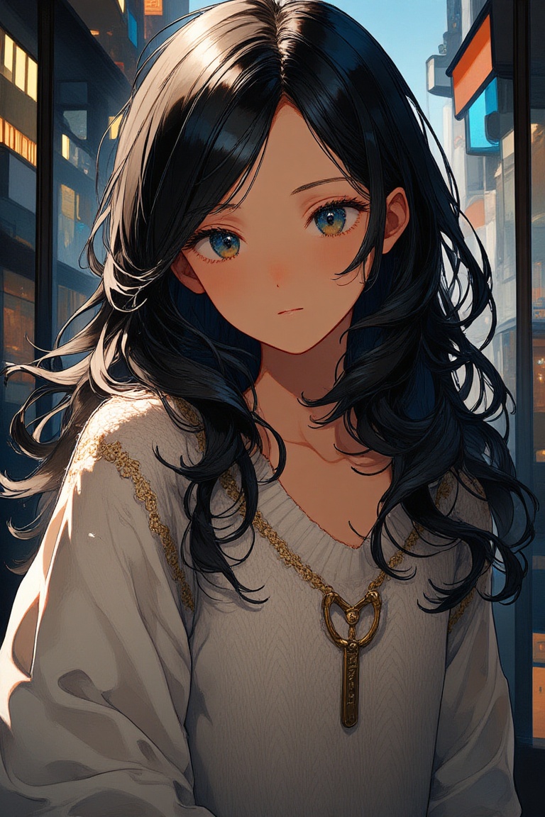 beautiful girl,  long hair,  blue eyes on Tensor.Art
