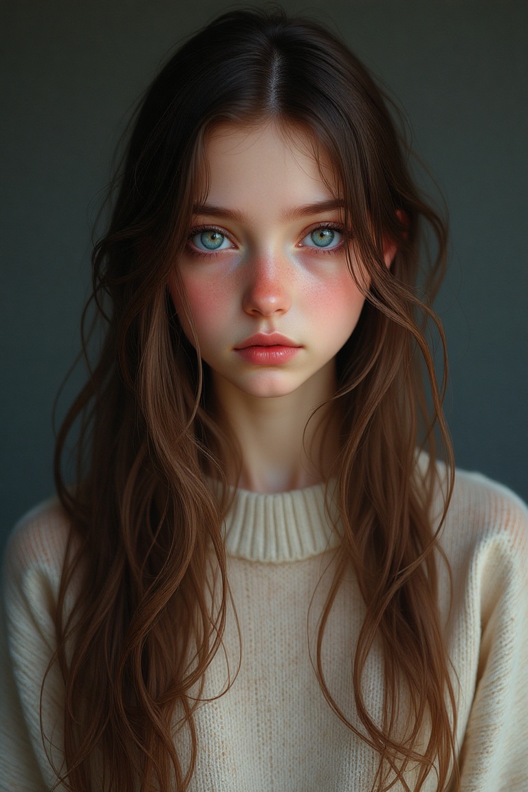 beautiful girl,  portrait,  long hair on Tensor.Art