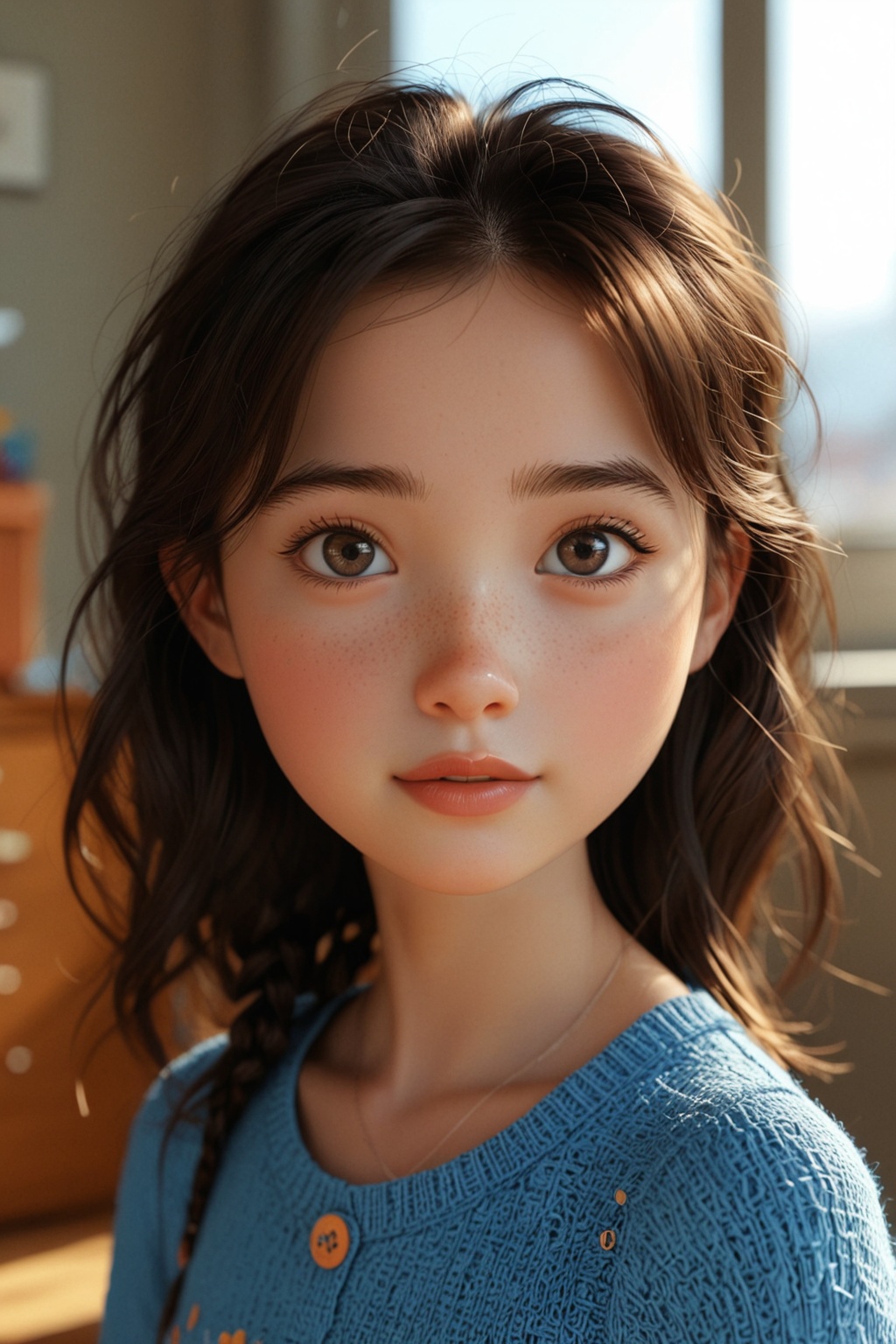 3d image,  cute girl,  in the style of Pixar --ar 1:2 --stylize 750 on Tensor.Art