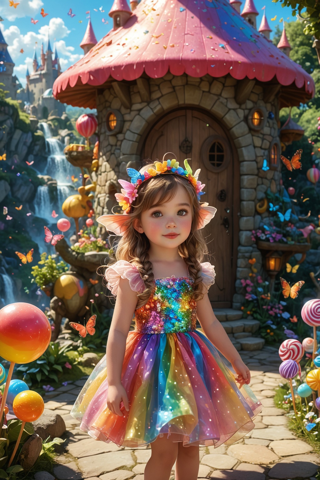 colorful and cute theme,  a little girl,  cute on Tensor.Art
