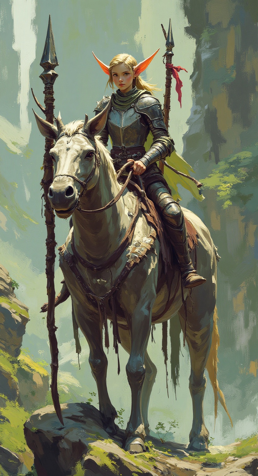 fantasy nimble sleek youngling elf knight,  oilbrushz on Tensor.Art