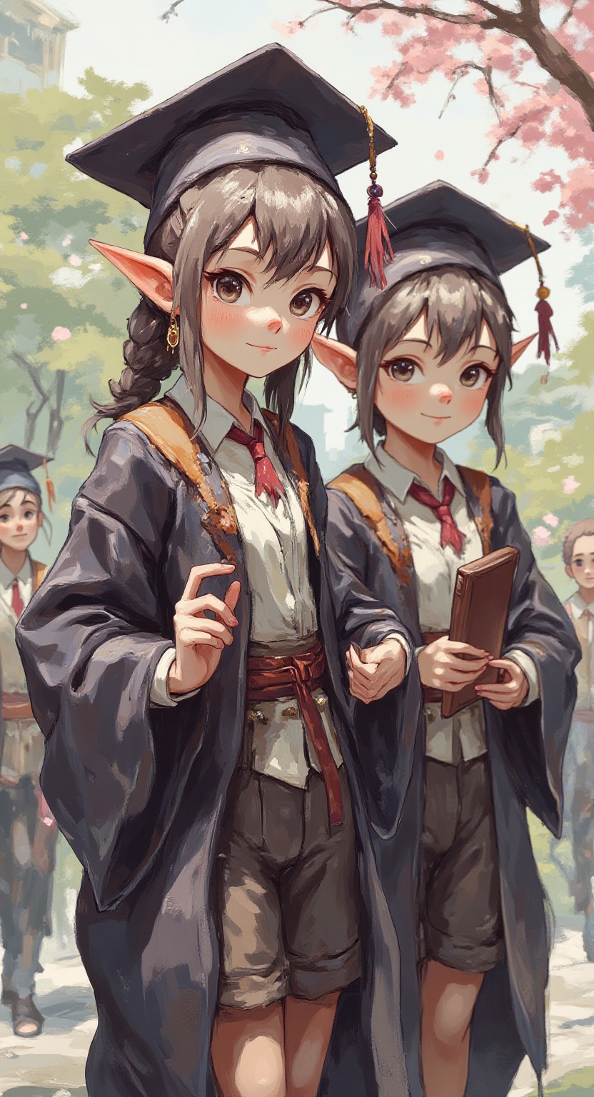Little mascot character works,  Academic Gowns,  Academic Robes on Tensor.Art