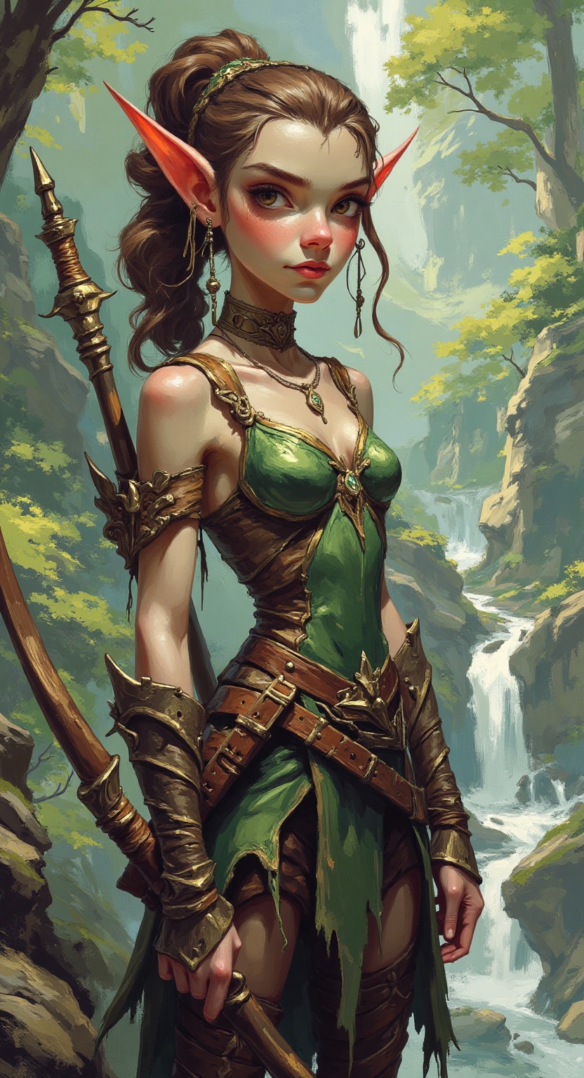 fantasy nimble sleek youngling fey courtier,  comic art stylet,  oilbrushz on Tensor.Art
