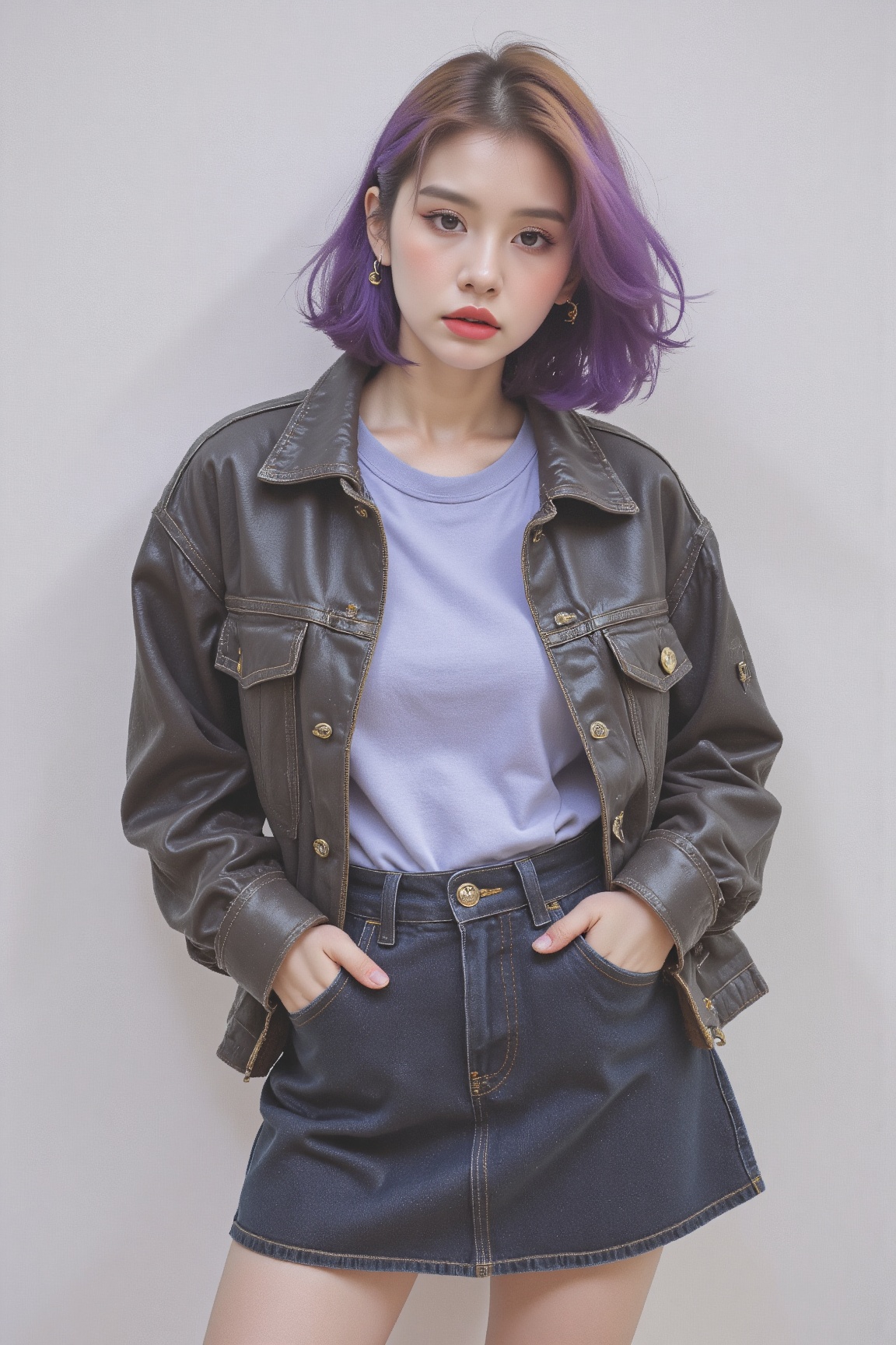 1girl,  dyed hair,  styled shirt on Tensor.Art