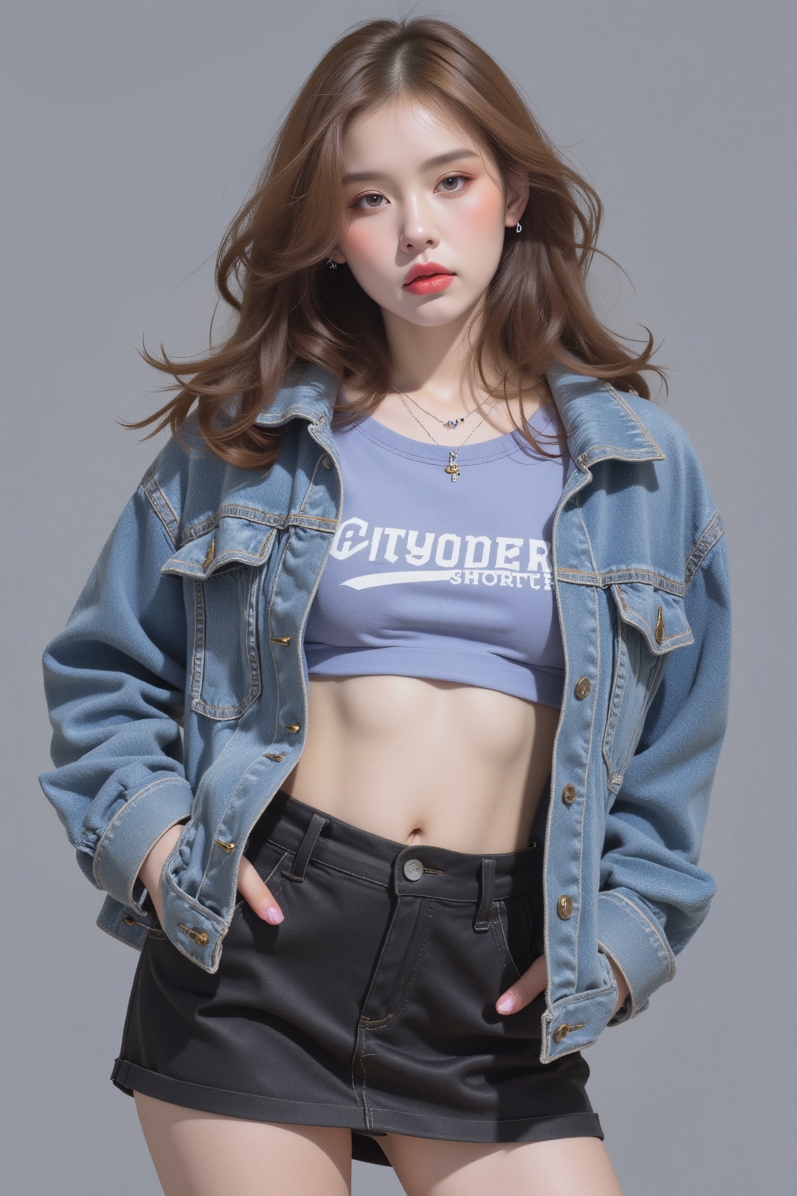 1girl,  dyed hair,  styled shirt on Tensor.Art